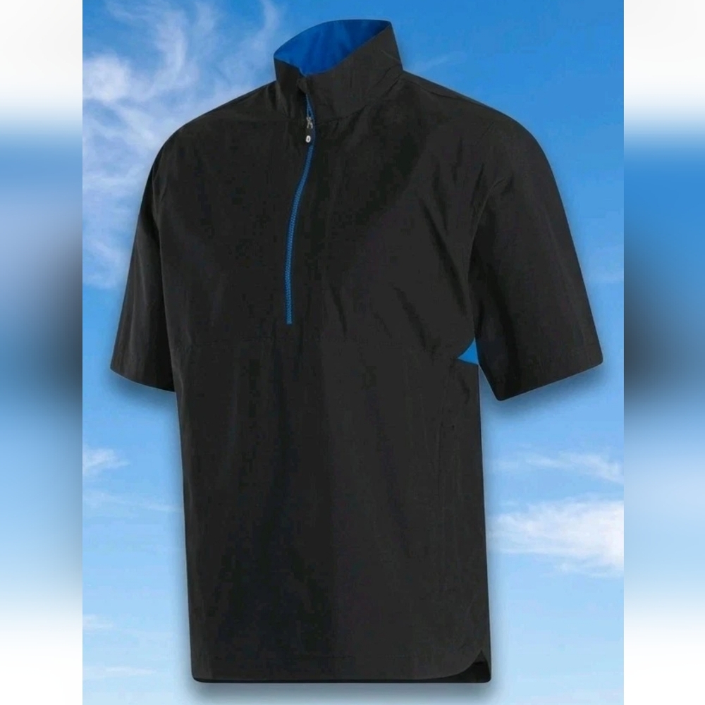 FootJoy Hydrolite X Golf Rain Jacket Short Sleeve Black/Blue